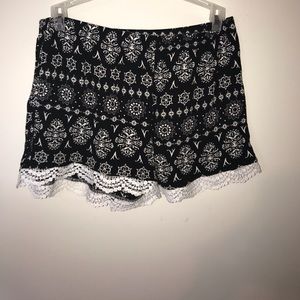 Black and white dressy shorts
